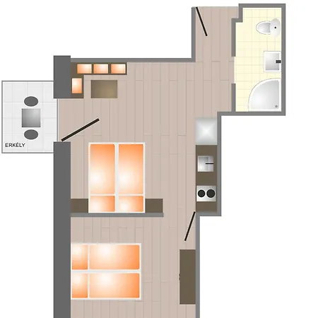 아파트 Centrum Apartmanhaz Balatonboglár